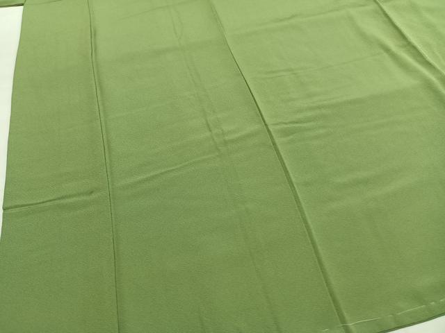 平和屋着物●上質な色無地 柳色 正絹 逸品 AABI1707fy