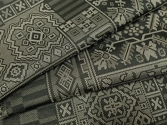 平和屋着物●お召 幾何学文様 正絹 逸品 AABI1721fy
