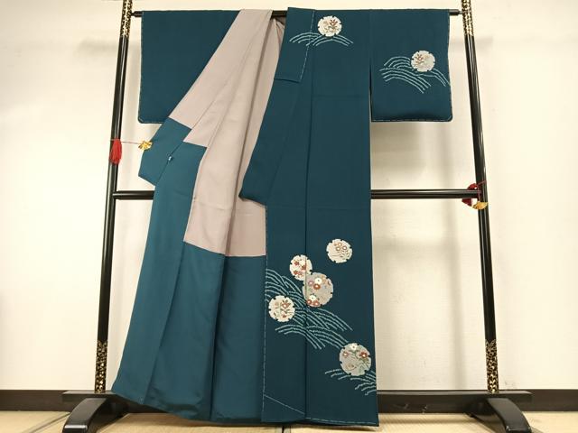 平和屋着物●訪問着 雪輪花文 正絹 逸品 未使用 AABI1723fy