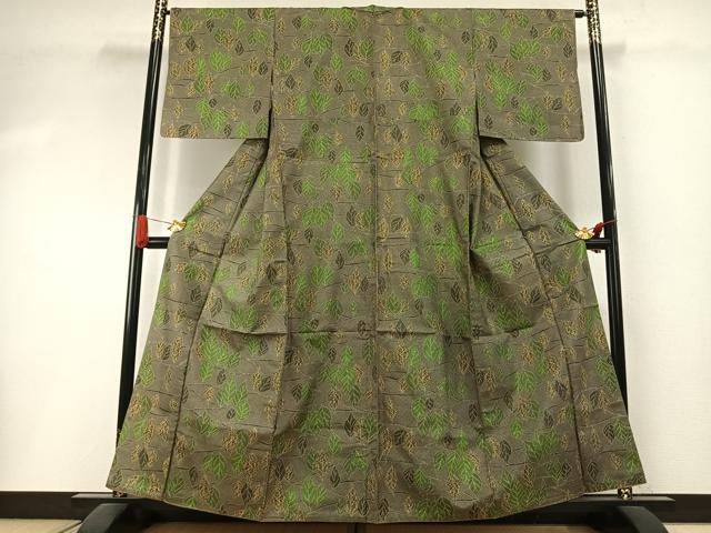 平和屋着物●本場大島紬 染大島 舞葉文 正絹 逸品 AABI1734fy