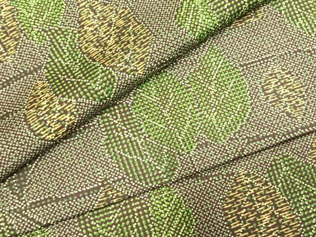 平和屋着物●本場大島紬 染大島 舞葉文 正絹 逸品 AABI1734fy