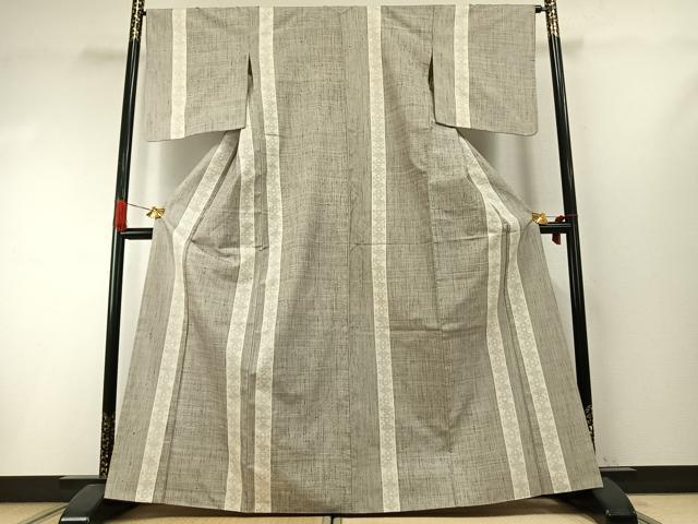 平和屋着物●結城紬 80亀甲 間道 正絹 逸品 AABI1738fy