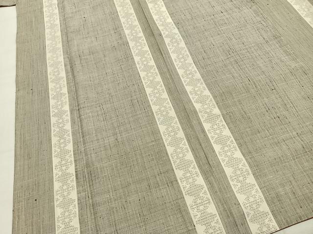 平和屋着物●結城紬 80亀甲 間道 正絹 逸品 AABI1738fy