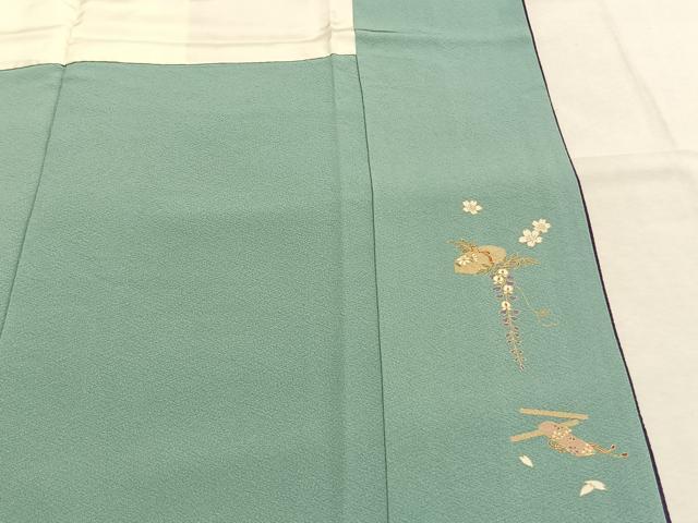 平和屋着物●上質な色無地 茄子紺色 正絹 逸品 未使用 AABI1748fy