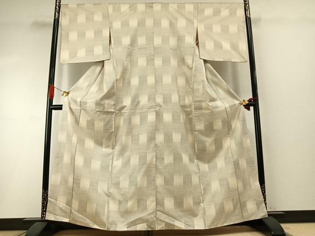 平和屋着物●本場大島紬 カタス7マルキ 変わり市松文様 正絹 逸品 AABI1754fy