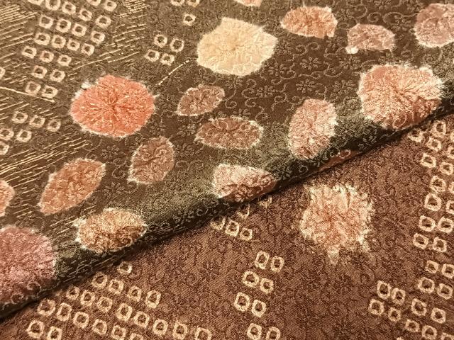 平和屋着物●訪問着 絞り 草花文 金彩 正絹 逸品 AABI1758fy