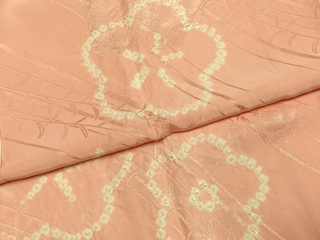 平和屋着物●振袖用長襦袢 袷 絞り 雲取り花文 正絹 逸品 AABI1759fy