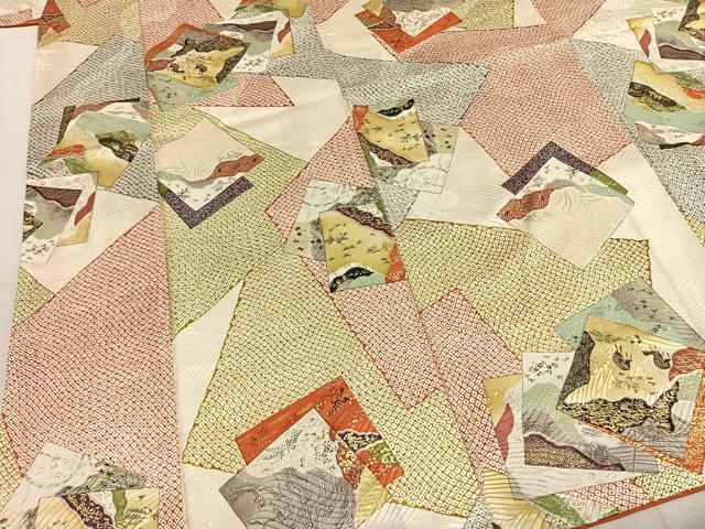 平和屋着物●上質な小紋 色紙重ね文 金彩 正絹 逸品 AABI1766fy