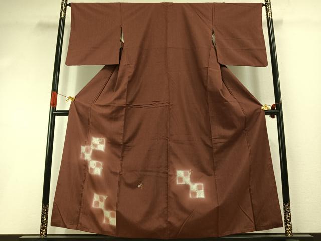 平和屋着物●訪問着 紬地 駒刺繍 瓢箪 金銀彩 正絹 逸品 AABI1774fy