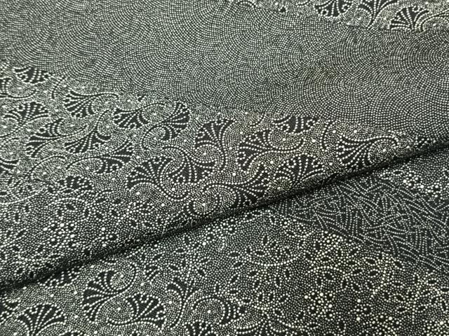平和屋着物●江戸小紋 訪問着 斜縞 銀杏 正絹 逸品 未使用 AABI1782fy