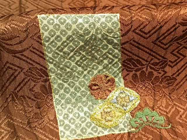 平和屋着物●訪問着 駒刺繍 色紙花文 暈し染め 金彩 正絹 逸品 未使用 AABI1797fy