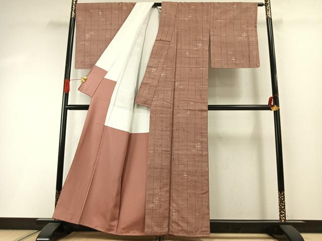 平和屋着物●上質な紬 琉球絣 正絹 逸品 未使用 AABI1799fy