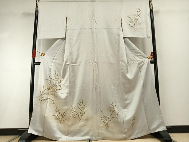 平和屋着物●訪問着 刺繍 白鷺 暈し染め 正絹 逸品 AABI1805fy