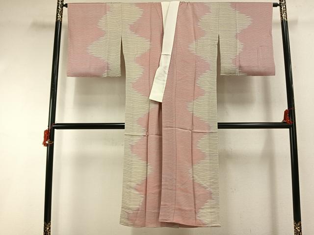 平和屋着物●長襦袢 袷 よろけ縞 正絹 逸品 AABI1808fy