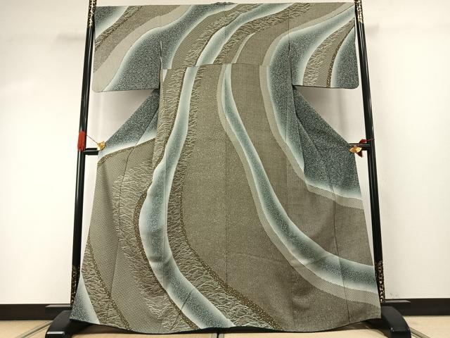 平和屋着物●訪問着 流水文 暈し染め 正絹 逸品 AABI1827fy