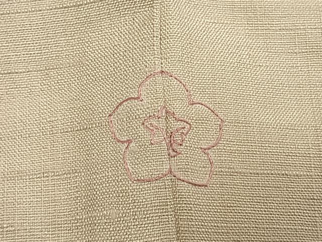 平和屋着物●結城紬 色無地 練色 正絹 逸品 AABI1830fy