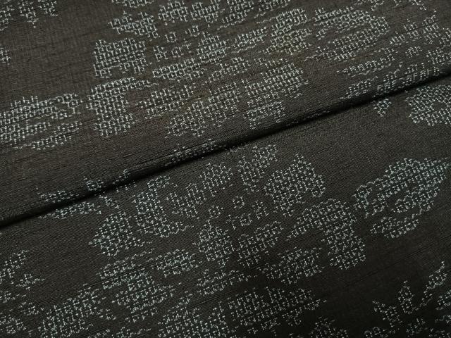 平和屋着物●結城紬 100亀甲 草花文 正絹 逸品 AABI1833fy