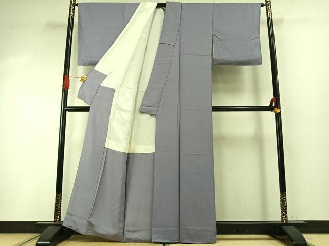 平和屋着物●上質な色無地 藤鼠色 正絹 逸品 未使用 AABI1840fy