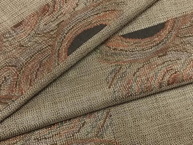 平和屋着物●本場大島紬 カタス9マルキ 幾何学文様 正絹 逸品 未使用 AABI1843fy