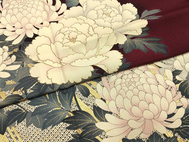 平和屋着物●訪問着 草花文 金彩 鈴乃屋扱い 正絹 逸品 AABI1844fy