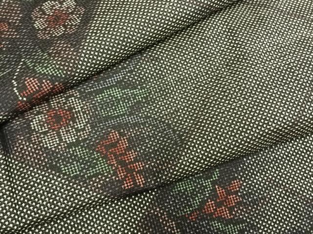 平和屋着物●本場大島紬 一元絣 草花文 正絹 逸品 未使用 AABI1848fy