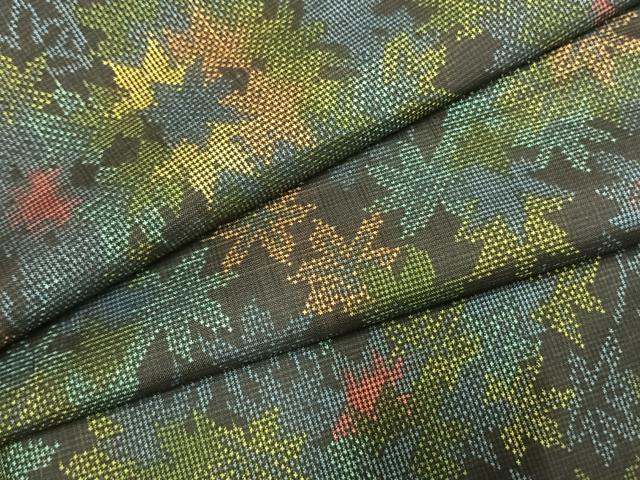 平和屋着物●本場大島紬 一元7マルキ 舞葉文 正絹 逸品 AABI1849fy