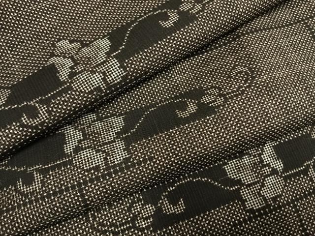 平和屋着物●本場大島紬 一元絣 花唐草文 正絹 逸品 未使用 AABI1854fy