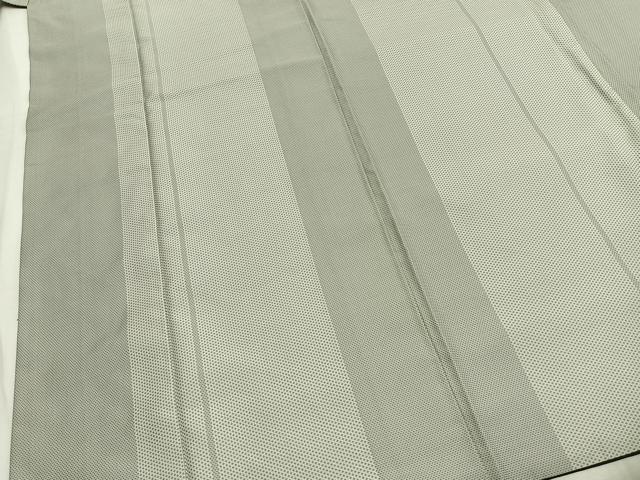 平和屋着物●お召 間道 ロング丈 正絹 逸品 AABI1855fy