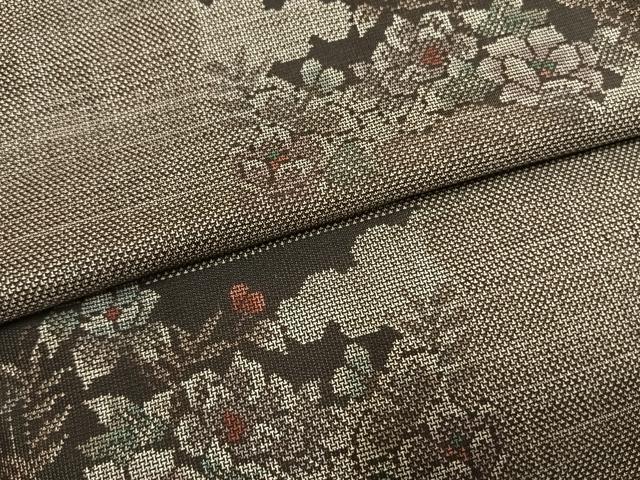 平和屋着物●本場大島紬 カタス9マルキ 草花文 正絹 逸品 AABI1858fy