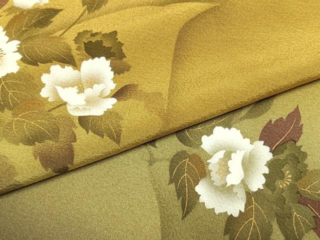 平和屋着物●京の匠日展作家 丹下雄介 訪問着 手描き 草花文 暈し染め 金彩 やまと誂製 ロング丈 正絹 逸品 AABI1859fy