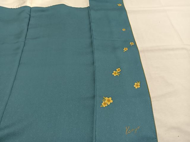 平和屋着物●ファッションデザイナー KENZO KIMONO 高田賢三 色無地 菜種油色 正絹 逸品 未使用 AABI1861fy