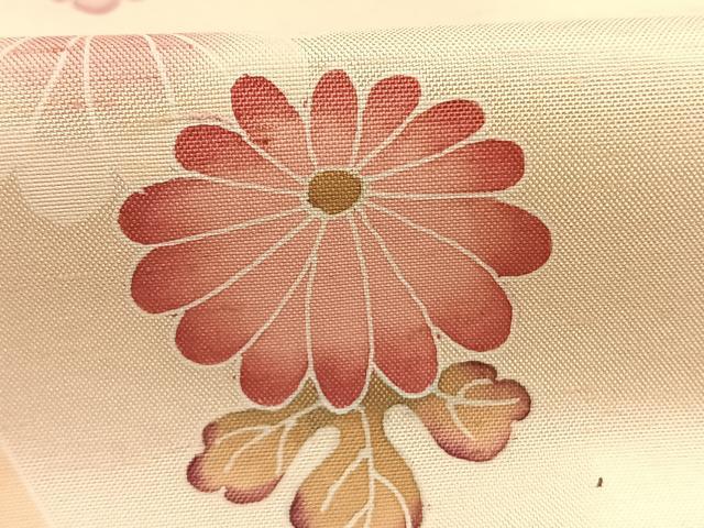 平和屋着物●訪問着 紬地 友禅 作家物 草花文 ますいわ屋扱い 正絹 逸品 未使用 AABI1870fy