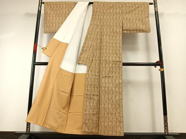 平和屋着物●上質な紬 変わり縞 正絹 逸品 AABI1889fy