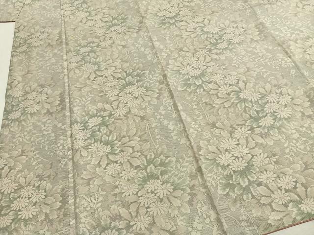 平和屋着物●本場大島紬 白大島 カタス9マルキ 草花文 正絹 逸品 AABI1893fy