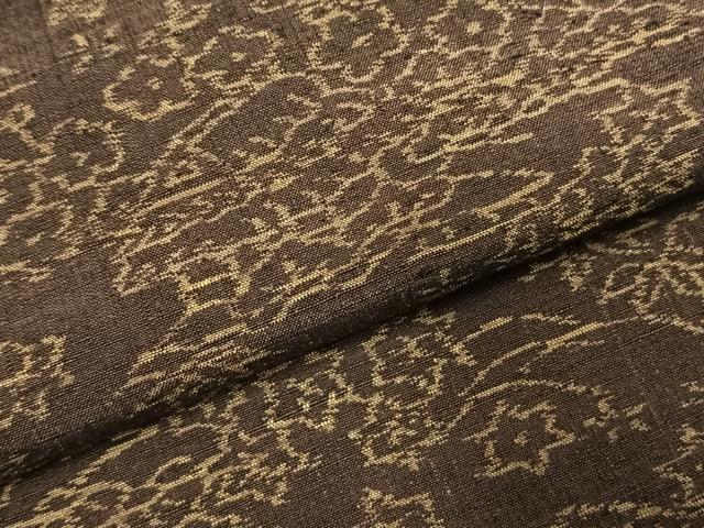 平和屋着物●小千谷紬 風景花文 正絹 逸品 未使用 AABI1895fy
