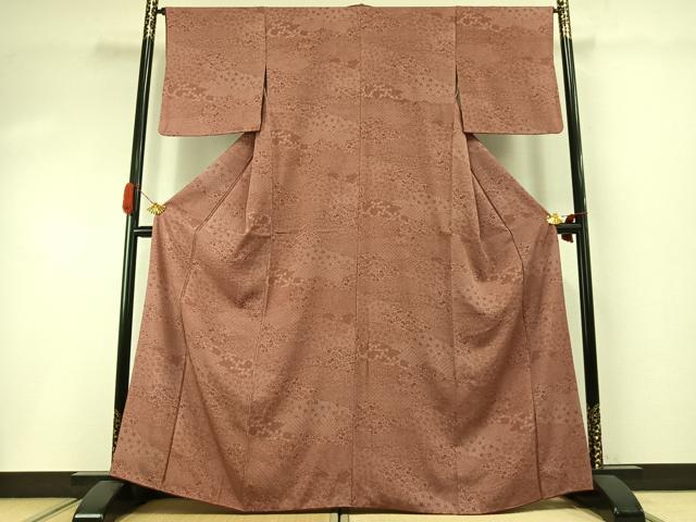 平和屋着物●小紋師 鈴木秋治 江戸小紋 草花文 正絹 逸品 AABI1897fy