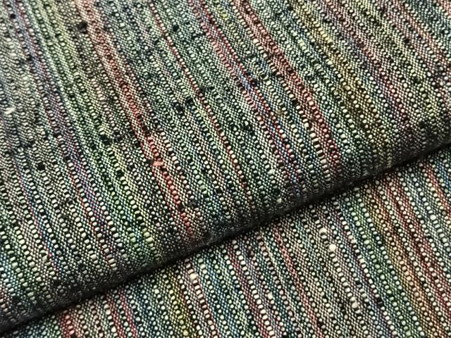 平和屋着物●上質な紬 縞 正絹 逸品 AABI1904fy