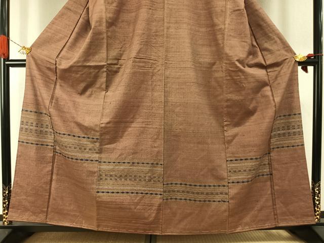 平和屋着物●訪問着 紬地 花織 正絹 逸品 AABI1905fy
