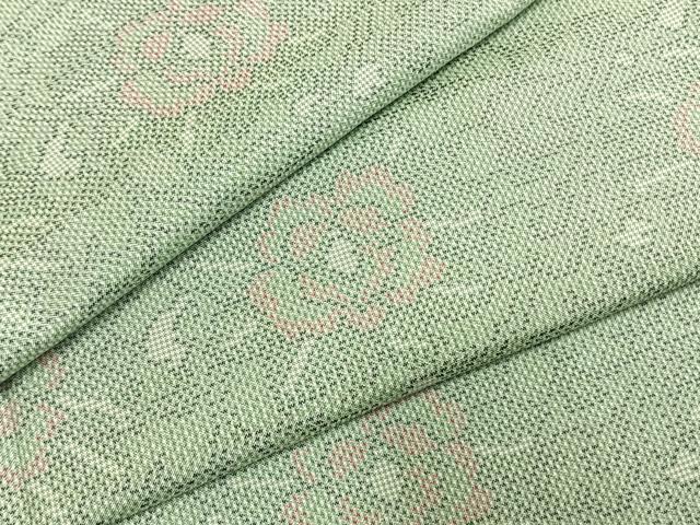 平和屋着物●本場大島紬 一元7マルキ 吉祥花文 正絹 逸品 AABI1907fy