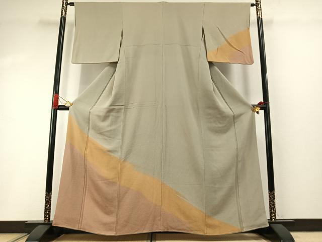平和屋着物●訪問着 霞文 鬼しぼ縮緬 正絹 逸品 AABI1908fy