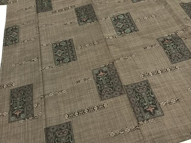 平和屋着物●本場大島紬 一元絣 色紙吉祥花文 正絹 逸品 未使用 AABI1915fy