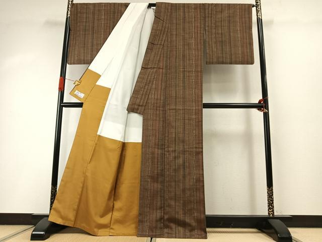 平和屋着物●上質な紬 立涌文 やまと誂製 正絹 逸品 AABI1916fy