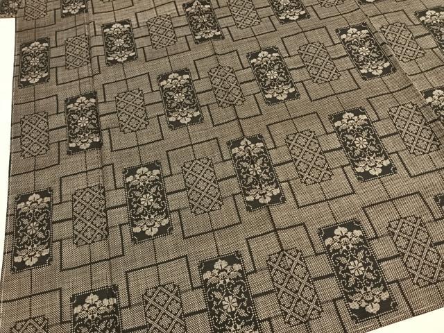 平和屋着物●本場大島紬 一元絣 色紙花文 正絹 逸品 未使用 AABI1919fy