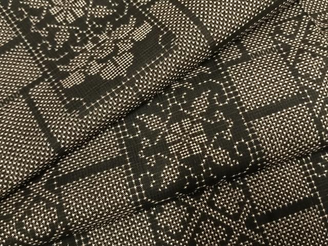 平和屋着物●本場大島紬 一元絣 色紙花文 正絹 逸品 未使用 AABI1919fy