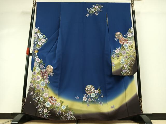 平和屋着物●豪華振袖 辻が花 毬 暈し染め 金彩 正絹 逸品 AABI1925fy