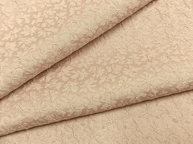 平和屋着物●上質な色無地 花尽くし地紋 洗柿色 正絹 逸品 未使用 AABI1926fy
