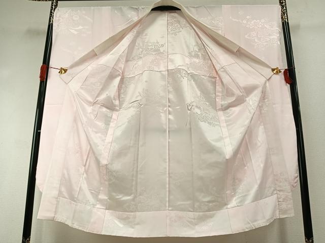 平和屋着物●振袖用長襦袢 無双仕立て 御所車花地紋 暈し染め 正絹 逸品 AABI1928fy