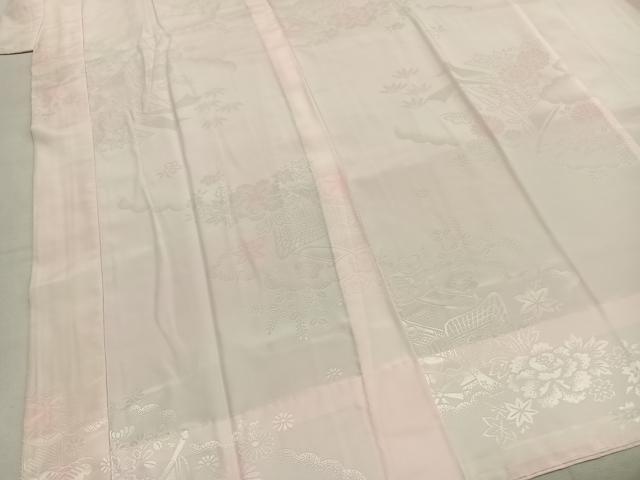 平和屋着物●振袖用長襦袢 無双仕立て 御所車花地紋 暈し染め 正絹 逸品 AABI1928fy