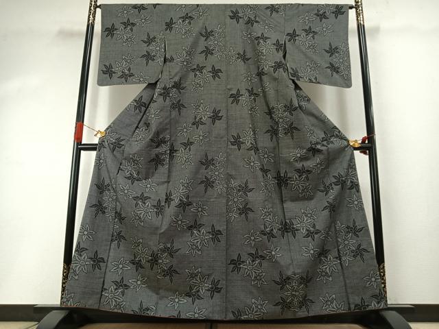 平和屋着物●本場大島紬 一元絣 舞花文 正絹 逸品 AABI1931fy