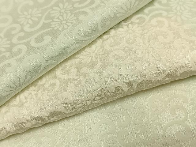 平和屋着物●長襦袢 袷 絞り 花唐草地紋 正絹 逸品 AABI1936fy